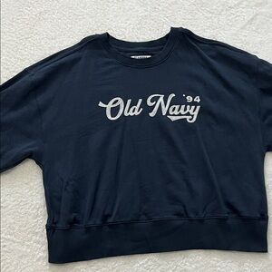 Old Navy Navy Blue Sweatshirt with White Logo